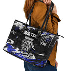 Personalized Canterbury-Bankstown Bulldogs Leather Tote Bag Graffiti Grunge Abstract Urban Street Style Design