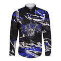 Personalized Canterbury-Bankstown Bulldogs Long Sleeve Button Shirt Graffiti Grunge Abstract Urban Street Style Design