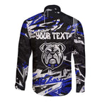 Personalized Canterbury-Bankstown Bulldogs Long Sleeve Button Shirt Graffiti Grunge Abstract Urban Street Style Design