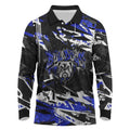 Personalized Canterbury-Bankstown Bulldogs Long Sleeve Polo Shirt Graffiti Grunge Abstract Urban Street Style Design