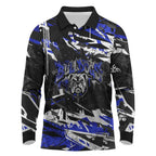 Personalized Canterbury-Bankstown Bulldogs Long Sleeve Polo Shirt Graffiti Grunge Abstract Urban Street Style Design
