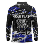 Personalized Canterbury-Bankstown Bulldogs Long Sleeve Polo Shirt Graffiti Grunge Abstract Urban Street Style Design