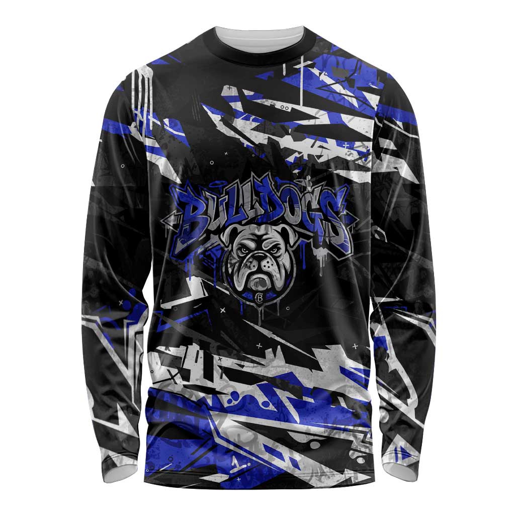 Personalized Canterbury-Bankstown Bulldogs Long Sleeve Shirt Graffiti Grunge Abstract Urban Street Style Design