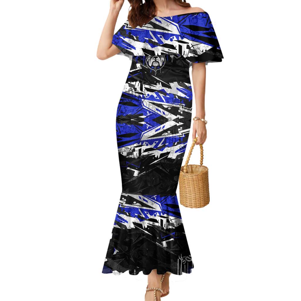 Personalized Canterbury-Bankstown Bulldogs Mermaid Dress Graffiti Grunge Abstract Urban Street Style Design