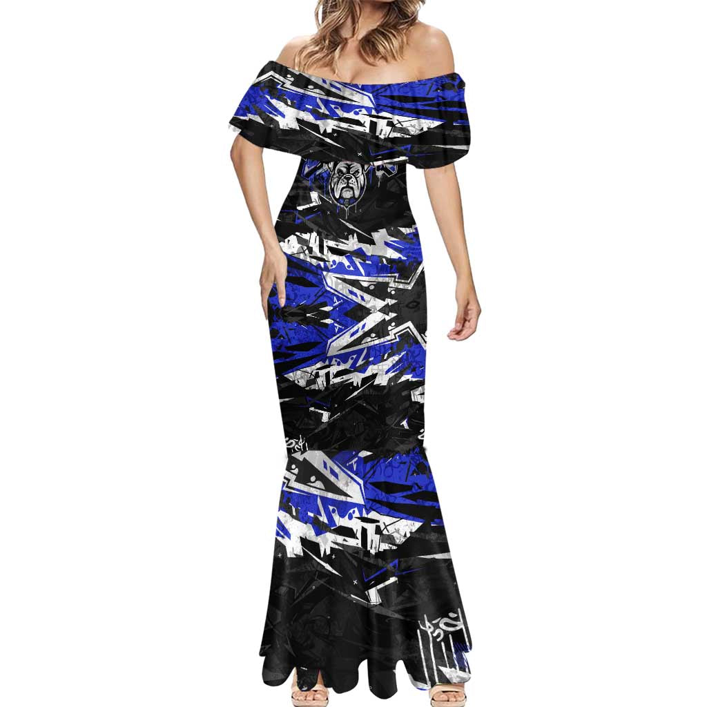 Personalized Canterbury-Bankstown Bulldogs Mermaid Dress Graffiti Grunge Abstract Urban Street Style Design