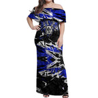 Personalized Canterbury-Bankstown Bulldogs Off Shoulder Maxi Dress Graffiti Grunge Abstract Urban Street Style Design