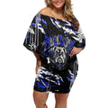 Personalized Canterbury-Bankstown Bulldogs Off Shoulder Short Dress Graffiti Grunge Abstract Urban Street Style Design