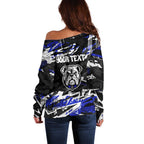 Personalized Canterbury-Bankstown Bulldogs Off Shoulder Sweater Graffiti Grunge Abstract Urban Street Style Design