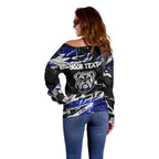 Personalized Canterbury-Bankstown Bulldogs Off Shoulder Sweater Graffiti Grunge Abstract Urban Street Style Design