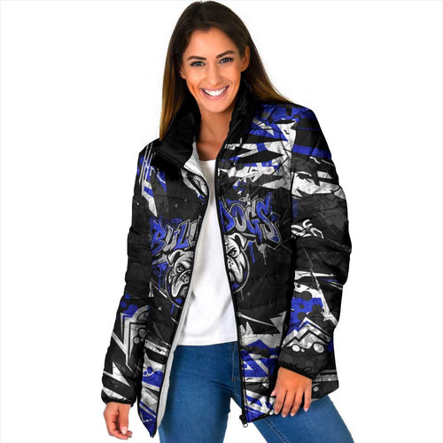 Personalized Canterbury-Bankstown Bulldogs Padded Jacket Graffiti Grunge Abstract Urban Street Style Design