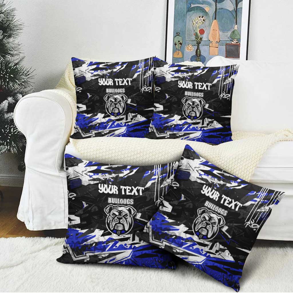 Personalized Canterbury-Bankstown Bulldogs Pillow Cover Graffiti Grunge Abstract Urban Street Style Design