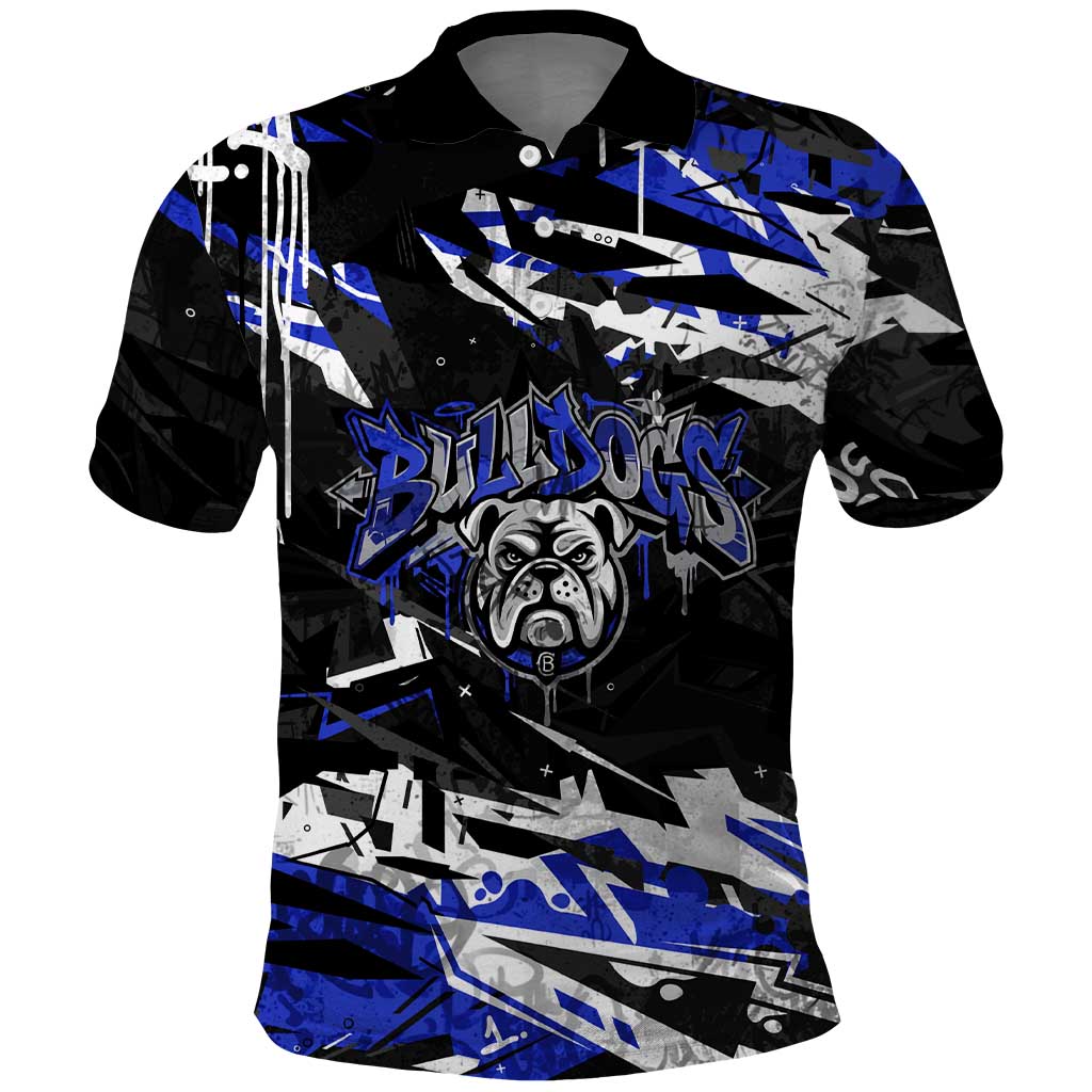 Personalized Canterbury-Bankstown Bulldogs Polo Shirt Graffiti Grunge Abstract Urban Street Style Design