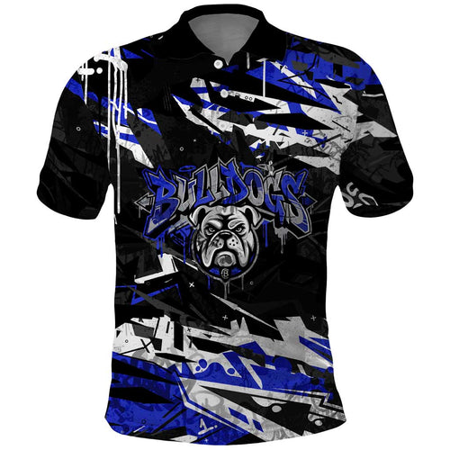 Personalized Canterbury-Bankstown Bulldogs Polo Shirt Graffiti Grunge Abstract Urban Street Style Design