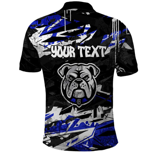 Personalized Canterbury-Bankstown Bulldogs Polo Shirt Graffiti Grunge Abstract Urban Street Style Design