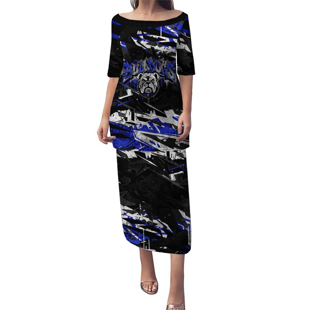 Personalized Canterbury-Bankstown Bulldogs Puletasi Graffiti Grunge Abstract Urban Street Style Design
