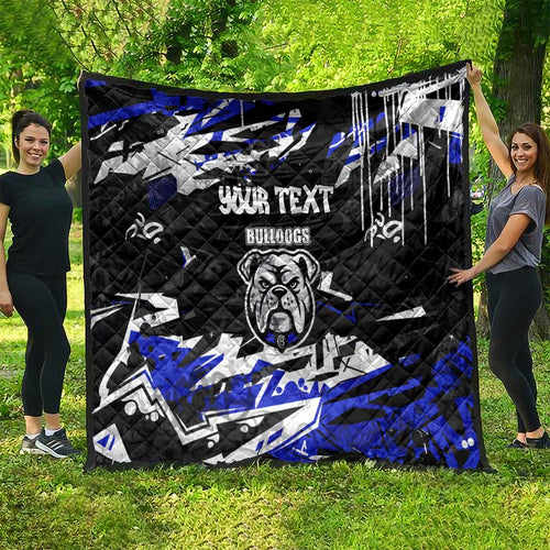 Personalized Canterbury-Bankstown Bulldogs Quilt Graffiti Grunge Abstract Urban Street Style Design