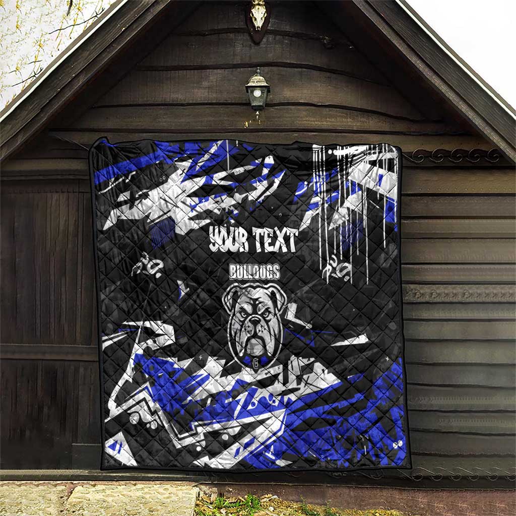 Personalized Canterbury-Bankstown Bulldogs Quilt Graffiti Grunge Abstract Urban Street Style Design