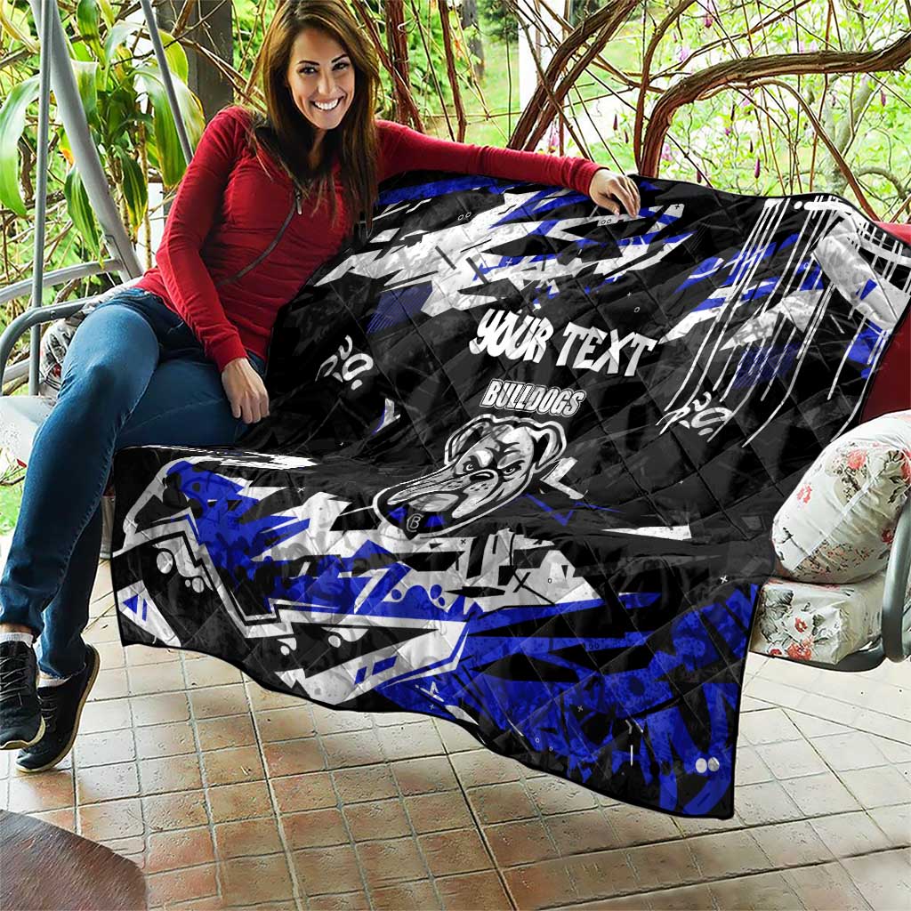 Personalized Canterbury-Bankstown Bulldogs Quilt Graffiti Grunge Abstract Urban Street Style Design
