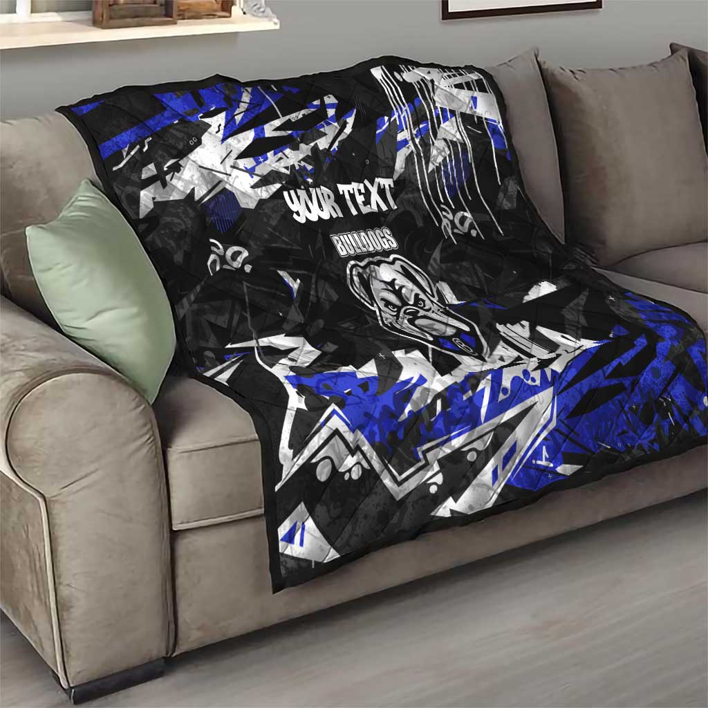 Personalized Canterbury-Bankstown Bulldogs Quilt Graffiti Grunge Abstract Urban Street Style Design