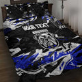Personalized Canterbury-Bankstown Bulldogs Quilt Bed Set Graffiti Grunge Abstract Urban Street Style Design