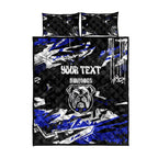 Personalized Canterbury-Bankstown Bulldogs Quilt Bed Set Graffiti Grunge Abstract Urban Street Style Design