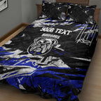 Personalized Canterbury-Bankstown Bulldogs Quilt Bed Set Graffiti Grunge Abstract Urban Street Style Design