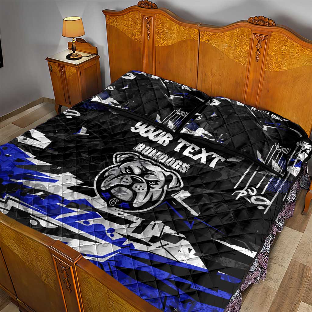 Personalized Canterbury-Bankstown Bulldogs Quilt Bed Set Graffiti Grunge Abstract Urban Street Style Design