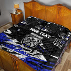 Personalized Canterbury-Bankstown Bulldogs Quilt Bed Set Graffiti Grunge Abstract Urban Street Style Design