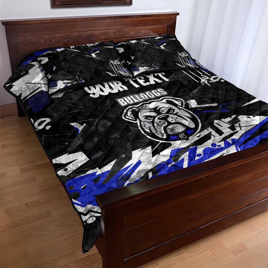 Personalized Canterbury-Bankstown Bulldogs Quilt Bed Set Graffiti Grunge Abstract Urban Street Style Design