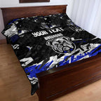 Personalized Canterbury-Bankstown Bulldogs Quilt Bed Set Graffiti Grunge Abstract Urban Street Style Design