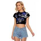Personalized Canterbury-Bankstown Bulldogs Raglan Cropped T Shirt Graffiti Grunge Abstract Urban Street Style Design