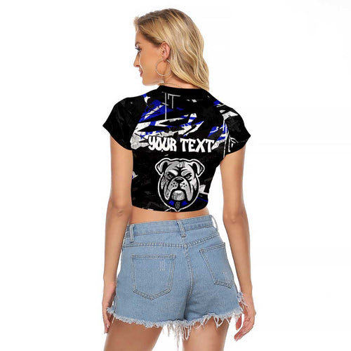 Personalized Canterbury-Bankstown Bulldogs Raglan Cropped T Shirt Graffiti Grunge Abstract Urban Street Style Design