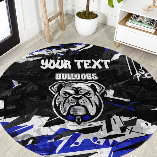 Personalized Canterbury-Bankstown Bulldogs Round Carpet Graffiti Grunge Abstract Urban Street Style Design
