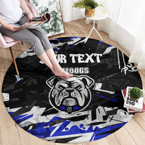 Personalized Canterbury-Bankstown Bulldogs Round Carpet Graffiti Grunge Abstract Urban Street Style Design