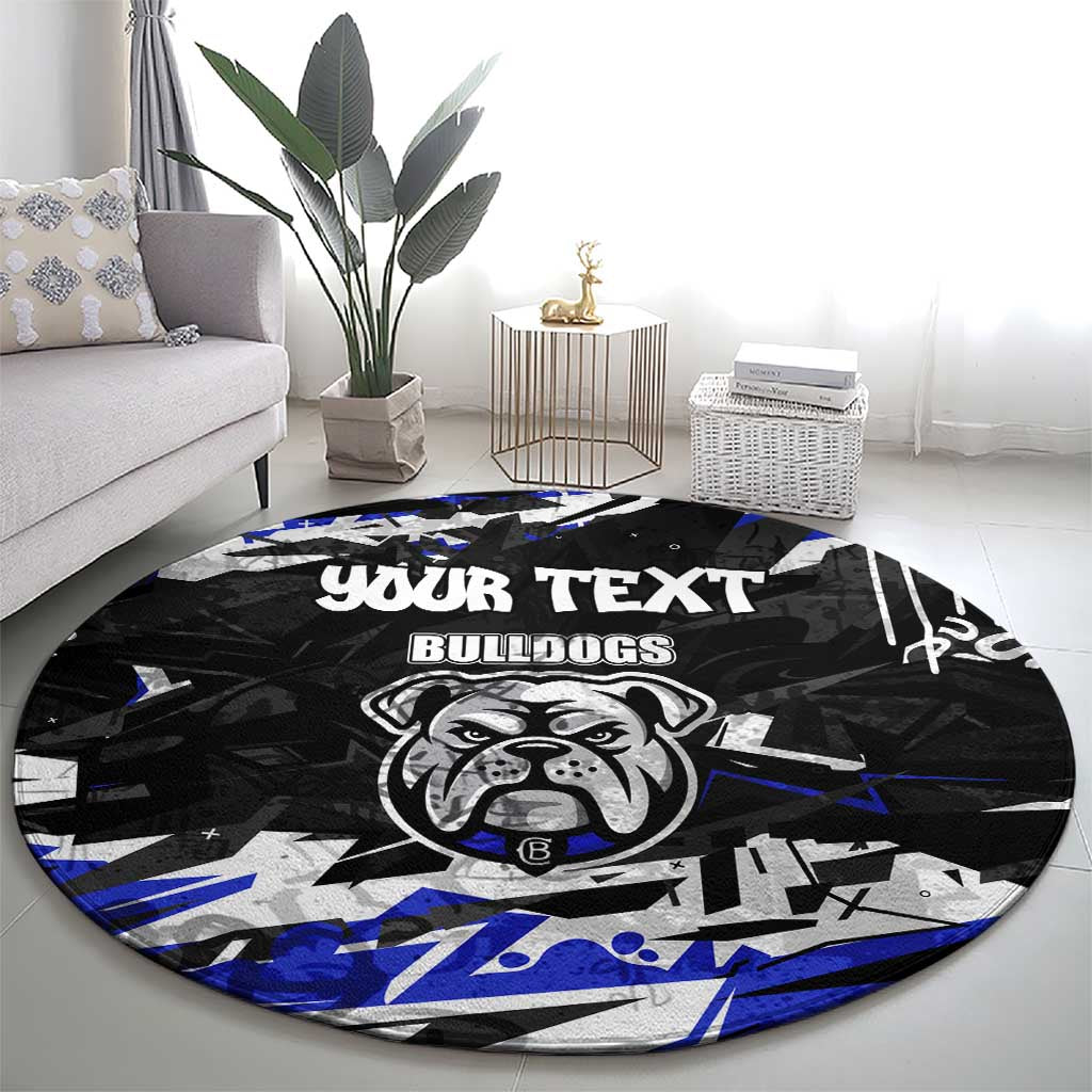 Personalized Canterbury-Bankstown Bulldogs Round Carpet Graffiti Grunge Abstract Urban Street Style Design