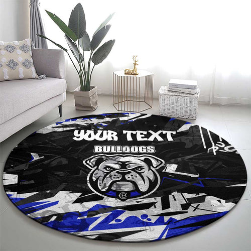 Personalized Canterbury-Bankstown Bulldogs Round Carpet Graffiti Grunge Abstract Urban Street Style Design