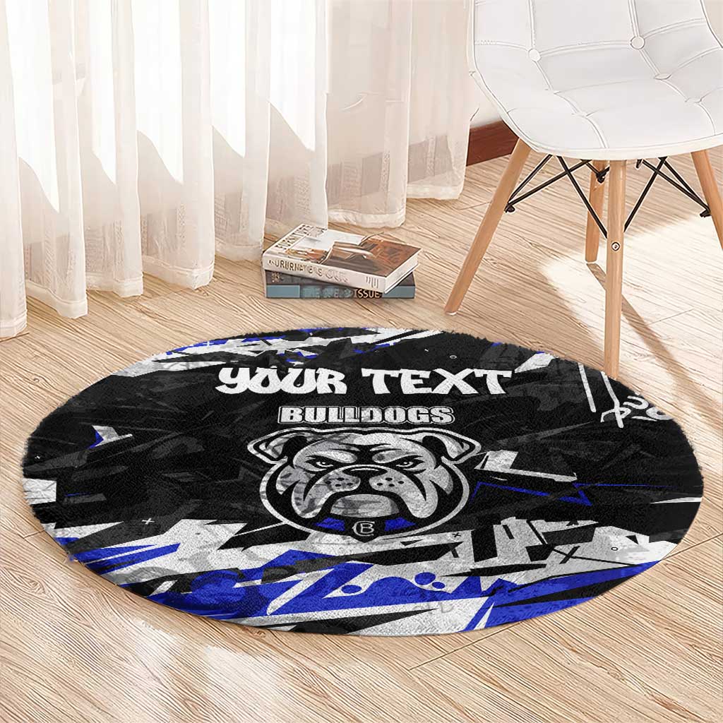 Personalized Canterbury-Bankstown Bulldogs Round Carpet Graffiti Grunge Abstract Urban Street Style Design