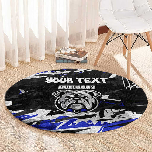 Personalized Canterbury-Bankstown Bulldogs Round Carpet Graffiti Grunge Abstract Urban Street Style Design