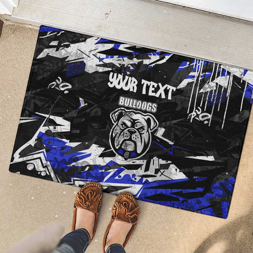 Personalized Canterbury-Bankstown Bulldogs Rubber Doormat Graffiti Grunge Abstract Urban Street Style Design