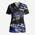 Personalized Canterbury-Bankstown Bulldogs Scrub Top Graffiti Grunge Abstract Urban Street Style Design