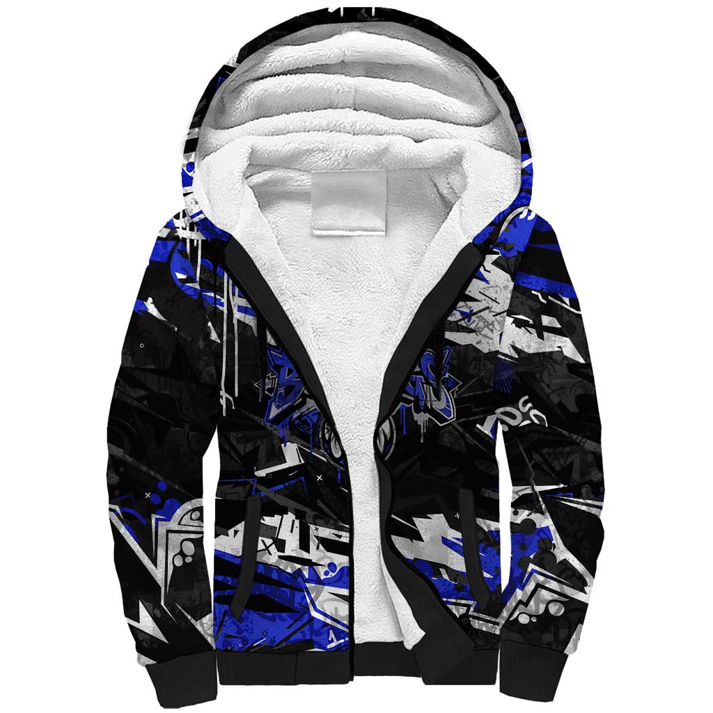 Personalized Canterbury-Bankstown Bulldogs Sherpa Hoodie Graffiti Grunge Abstract Urban Street Style Design