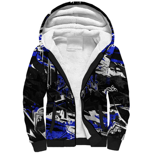 Personalized Canterbury-Bankstown Bulldogs Sherpa Hoodie Graffiti Grunge Abstract Urban Street Style Design