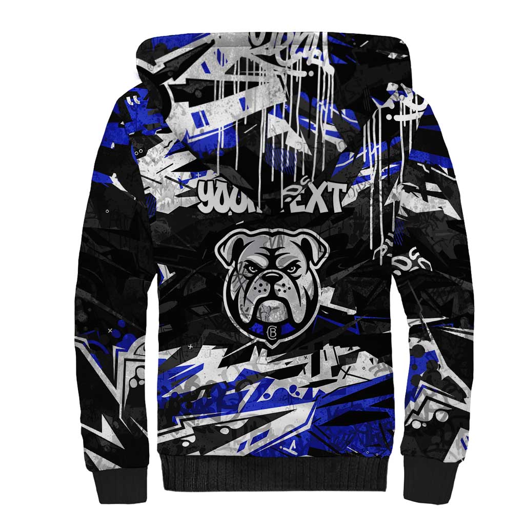 Personalized Canterbury-Bankstown Bulldogs Sherpa Hoodie Graffiti Grunge Abstract Urban Street Style Design