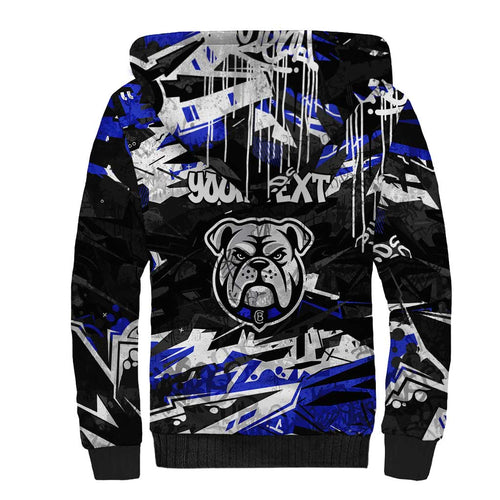 Personalized Canterbury-Bankstown Bulldogs Sherpa Hoodie Graffiti Grunge Abstract Urban Street Style Design
