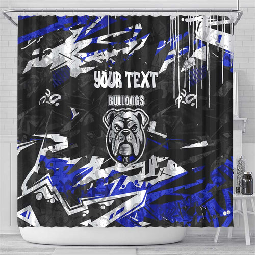 Personalized Canterbury-Bankstown Bulldogs Shower Curtain Graffiti Grunge Abstract Urban Street Style Design