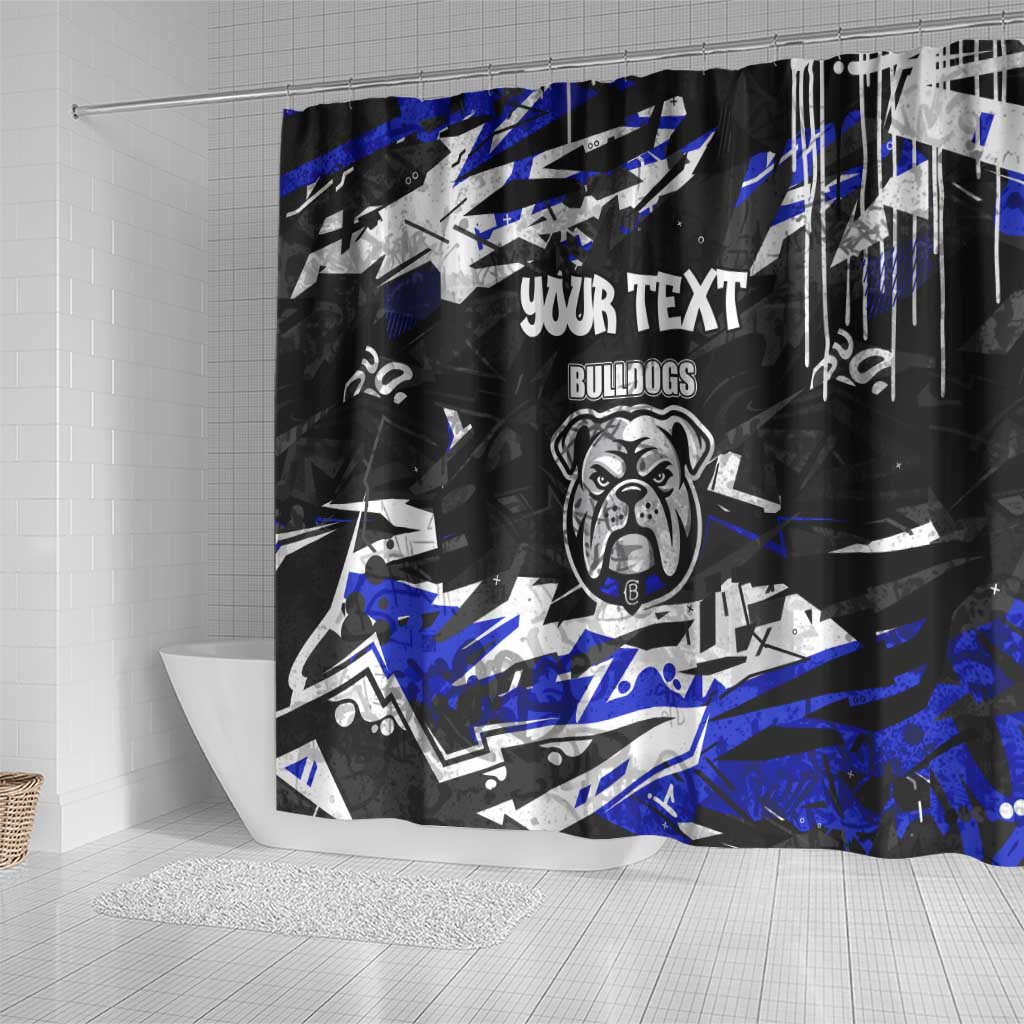 Personalized Canterbury-Bankstown Bulldogs Shower Curtain Graffiti Grunge Abstract Urban Street Style Design