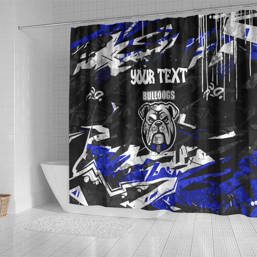 Personalized Canterbury-Bankstown Bulldogs Shower Curtain Graffiti Grunge Abstract Urban Street Style Design