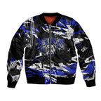Personalized Canterbury-Bankstown Bulldogs Sleeve Zip Bomber Jacket Graffiti Grunge Abstract Urban Street Style Design