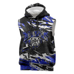 Personalized Canterbury-Bankstown Bulldogs Sleeveless Hoodie Graffiti Grunge Abstract Urban Street Style Design