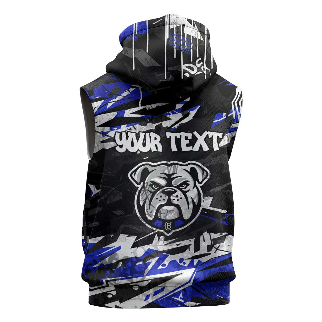 Personalized Canterbury-Bankstown Bulldogs Sleeveless Hoodie Graffiti Grunge Abstract Urban Street Style Design